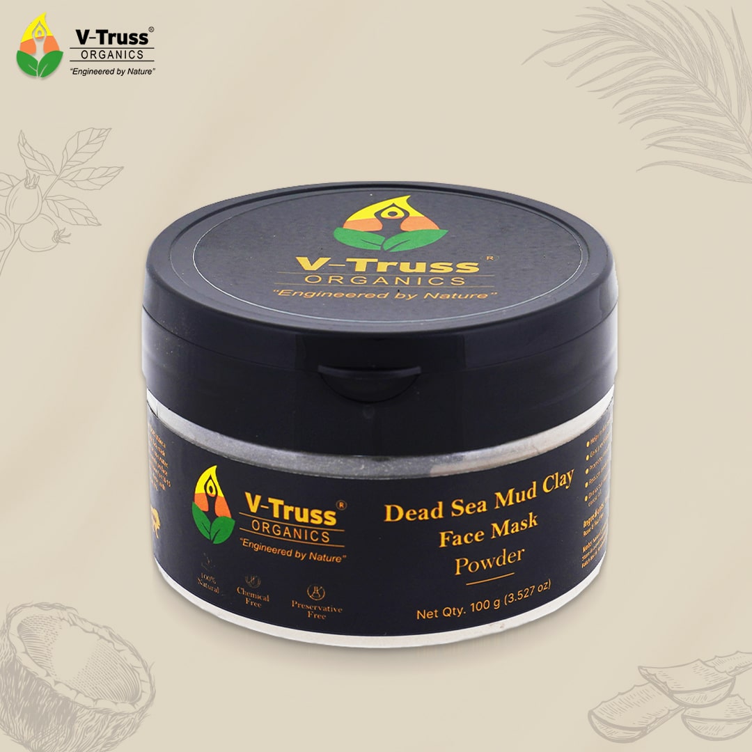 V-Truss Organics Certified Dead Sea Mud Clay Face Mask Powder