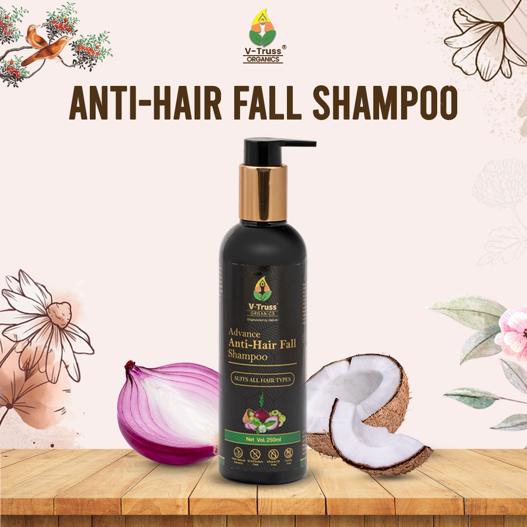 V-Truss Organics Advance Anti-Hair Fall Shampoo, Paraben free